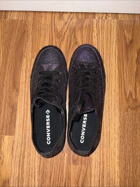 Converse Black Glitter Low Top Sneakers